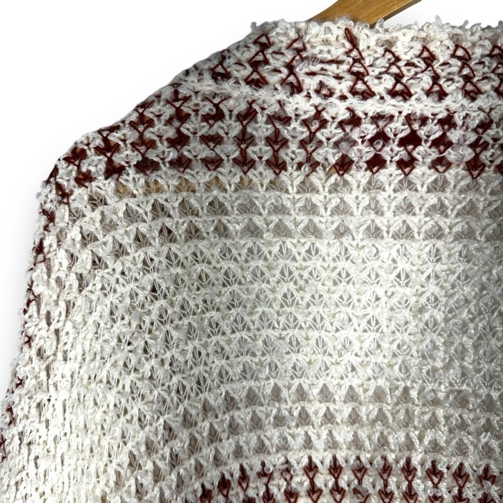 Net 153 Oversized Balloon Sleeve Open Front Cardigan, Multicolor Stripe, M/L - Picture 14 of 15